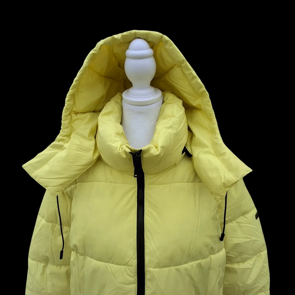 BCBGeneration Paris Puffer Jacket Hooded Yellow Full-Zip    Women Plus Size XXL - Picture 5 of 16